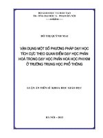 Vận dụng qmột số phương pháp dạy học tích cực theo quan điểm dạy học phân hóa trong dạy học phần hóa học phi kim ở trương THPT