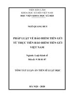 Pháp luật về bảo hiểm tiền gửi từ thực tiễn bảo hiểm tiền gửi việt nam tt 