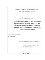 Năng lực tiếng pháp của học sinh trung học phổ thông dưới tác động của một số nhân tố xã hội, nghiên cứu trường hợp trường chuyên hà nội amsterdam và trường chu văn an 