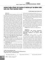 Hoàn thiện công tác quản lý nhân lực tại Bệnh viện Sản nhi tỉnh Quảng Ninh