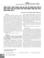 Kiến thức, thực hành của bà mẹ về chăm sóc trẻ bị tiêu chảy cấp tại khoa Tiêu hóa Bệnh viện Nhi Thái Bình năm 2019