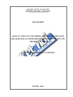 Quản lý công tác chủ nhiệm lớp ở trường THCS nam hải, quận hải an, thành phố hải phòng đáp ứng yêu cầu đổi mới giáo dục 