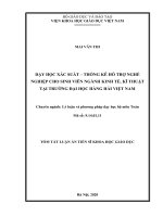 Dạy học xác suất   thống kê hỗ trợ nghề nghiệp cho sinh viên ngành kinh tế, kĩ thuật tại trường đại học hàng hải việt nam tt 