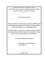 Applications of task  based language approach in textbooks for grade  10 students in developing listening skills an action research 