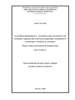 Dạy học xác suất   thống kê hỗ trợ nghề nghiệp cho sinh viên ngành kinh tế, kĩ thuật tại trường đại học hàng hải việt nam tt tieng anh 