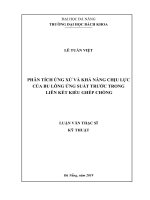 Phân tích ứng xử và khả năng chịu lực của bu lông ứng suất trước trong liên kết kiểu ghép chồng 