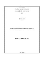 Đồ án tốt nghiệp: Nghiên cứu thiết kế các mạch lọc tương tự