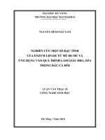 Nghiên cứu một số đặc tính của enzym lipase từ mủ đu đủ và ứng dụng vào quá trình làm giàu DHA, EPA trong dầu cá hồi 