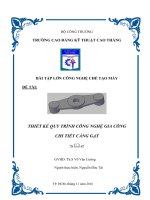 Đồ án công nghệ chế tạo máy càng gạt ( Full bản vẽ 2D + thuyết minh)