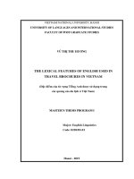 The lexical features of english used in travel brochures in vietnam 