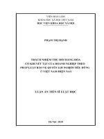 Trách nhiệm thu hồi hàng hóa có khuyết tật của doanh nghiệp theo pháp luật bảo vệ quyền lợi người tiêu dùng ở việt nam hiện nay