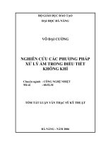 Nghiên cứu các phương pháp xử lý ẩm trong điều tiết không khí 