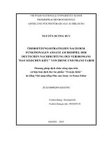 Übersetzungsstrategien nach dem funktionalen ansatz am beispiel der deutschen nachdichtung des versromans das mädchen kiều von irene und franz faber 