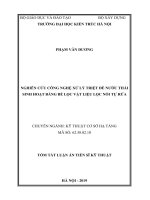 NGHIÊN CỨU CÔNG NGHỆ XỬ LÝ TRIỆT ĐỂ NƯỚC THẢI SINH HOẠT BẰNG BỂ LỌC VẬT LIỆU LỌC NỔI TỰ RỬA CHUYÊN NGÀNH: KỸ THUẬT CƠ SỞ HẠ TẦNG. LUẬN ÁN TIẾN SĨ KỸ THUẬT