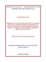 NGHIÊN CỨU XÂY DỰNG BÀI TOÁN TỐI ƯU VẬN HÀNH TRỮ NƯỚC TƯỚI ĐỂ GIẢM THIỂU ẢNH HƯỞNG CỦA HẠN HÁN TỚI SẢN XUẤT NÔNG NGHIỆP.LUẬN ÁN TIẾN SĨ KỸ THUẬT