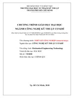 CHƯƠNG TRÌNH GIÁO DỤC ĐẠI HỌC NGÀNH CÔNG NGHỆ KỸ THUẬT CƠ KHÍ