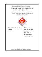 KHOA CÔNG NGHỆ THÔNG TIN. ĐỀ TÀI: PHÂN TÍCH HỆ THỐNG THÔNG TIN QUẢN LÝ QUÁN CAFE