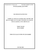 Nghiên cứu một số cơ sở khoa học cho phục hồi rừng tự nhiên tại vùng đệm vườn quốc gia nặm pui, tỉnh sayaboury, nước cộng hòa dân chủ nhân dân lào tt 