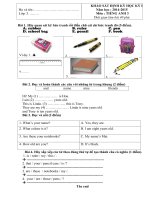 De khao sat tieng anh lop 3 hoc ky 1 