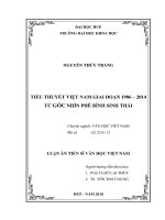 TIỂU THUYẾT VIỆT NAM GIAI ĐOẠN 1986 – 2014 TỪ GÓC NHÌN PHÊ BÌNH SINH THÁI. LUẬN ÁN TIẾN SĨ VĂN HỌC VIỆT NAM