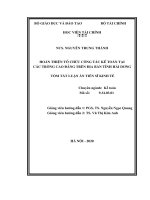 Hoàn thiện tổ chức công tác kế toán tại các trường cao đẳng trên địa bàn tỉnh hải dương tt 