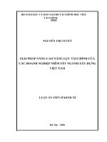 Giải pháp nâng cao năng lực tài chính của các doanh nghiệp niêm yết ngành xây dựng việt nam 