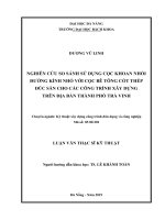 Nghiên cứu so sánh sử dụng cọc khoan nhồi đường kính nhỏ với cọc bê tông cốt thép đúc sẵn cho các công trình xây dựng trên địa bàn thành phố trà vinh 