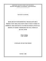 Nghiên cứu xác định cấu trúc tổ chức sản xuất hợp lý nhằm nâng cao hiệu quả khai thác lò chợ cơ giới hóa tại một số mỏ than hầm lò vùng quảng ninh tt tiếng anh 