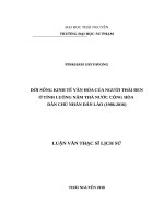đời sống kinh tế văn hóa của người thái đen ở tỉnh luông nặm thà nước cộng hòa dân chủ nhân dân lào (1986 2016)​ 