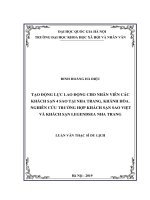tạo động lực lao động cho nhân viên các khách sạn 4 sao tại nha trang, khánh hòa  nghiên cứu trường hợp khách sạn sao việt và khách sạn legendsea nha trang​ 