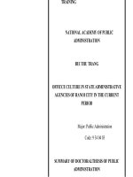 Văn hóa công sở trong các cơ quan hành chính nhà nước của thành phố hà nội hiện nay tt tiếng anh 