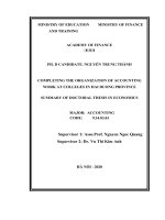 Hoàn thiện tổ chức công tác kế toán tại các trường cao đẳng trên địa bàn tỉnh hải dương tt tiếng anh 