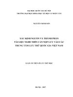 xác định nguồn và thành phần tài liệu nghe nhìn cần nộp lưu vào các trung tâm lưu trữ quốc gia việt nam​ 