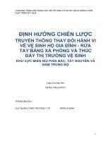 ĐỊNH HƯỚNG CHIẾN LƯỢC TRUYỀN THÔNG THAY ĐỔI HÀNH VI VỀ VỆ SINH HỘ GIA ĐÌNH - RỬA TAY BẰNG XÀ PHÒNG VÀ THÚC ĐẨY THỊ TRƯỜNG VỆ SINH