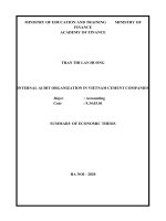Tổ chức kiểm toán nội bộ trong các công ty xi măng việt nam tt tiếng anh 