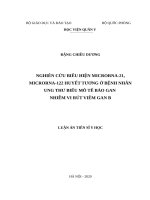 Nghiên cứu biểu hiện microRNA 21, microRNA 122 huyết tương ở bệnh nhân ung thư biểu mô tế bào gan nhiễm vi rút viêm gan b 
