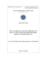 Nâng cao hiệu quả chương trình quản lý nhu cầu năng lượng bằng biện pháp điều khiển các nguồn phân tán  