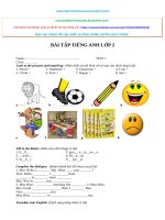 BÀI tập TIẾNG ANH lớp 2 