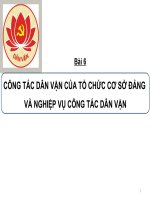 SLIDE TRÌNH CHIẾU BÀI 6 CÔNG TÁC DÂN VẬN CỦA TỔ CHỨC CƠ SỞ ĐẢNG  VÀ NGHIỆP VỤ CÔNG TÁC DÂN VẬN