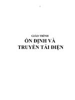 GIÁO TRÌNH: ỔN ĐỊNH VÀ TRUYỀN TẢI ĐIỆN