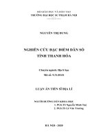 Nghiên cứu đặc điểm dân số tỉnh Thanh Hoá (Luận án tiến sĩ)