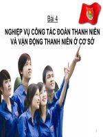 Slide trình chiếu Bài 4 NGHIỆP VỤ CÔNG TÁC ĐOÀN THANH NIÊN VÀ VẬN ĐỘNG THANH NIÊN Ở CƠ SỞ