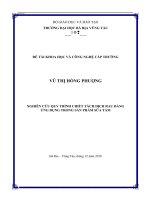 NGHIÊN CỨU QUY TRÌNH CHIẾT TÁCH DỊCH RAU ĐẮNG ỨNG DỤNG TRONG SẢN PHẨM SỮA TẮM