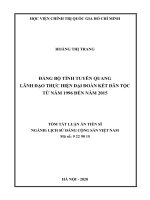 Đảng bộ tỉnh tuyên quang lãnh đạo thực hiện đại đoàn kết dân tộc từ năm 1996 đến năm 2015 (tt) 