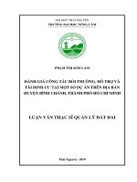 Đánh giá công tác bồi thường, hỗ trợ và tái định cư tại một số dự án trên địa bàn huyện bình chánh, thành phố hồ chí minh (luận văn quản lý đất đai) 