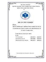 HOÀN CHỈNH QUY TRÌNH CÔNG NGHỆ SẢN XUẤT VÀ ĐÁNH GIÁ CHẤT LƯỢNG SẢN PHẨM RƯỢU TỪ CỦ SEN VÀ HOA SEN