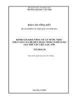 ĐÁNH GIÁ KHẢ NĂNG XỬ LÝ NƯỚC THẢI THUỶ SẢN CỦA BỂ BÙN HOẠT TÍNH CÓ BỔ SUNGGIÁ THỂ VẬT LIỆU LỌC NỔI