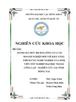 Đánh giá mức độ hài lòng của các doanh nghiệp đối với Khả năng thích ứng nghề nghiệp của sinh viên tốt nghiệp đại học ngoài công lập-nghiên cứu tại tỉnh Đồng Nai