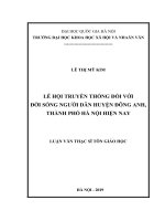 Lễ hội truyền thống đối với đời sống người dân huyện đông anh, thành phố hà nội hiện nay 