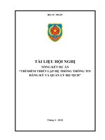 Tài liệu Hội nghị Tổng kết dự án thí điểm thiết lập hệ thống đăng ký và quản lý hộ tịch